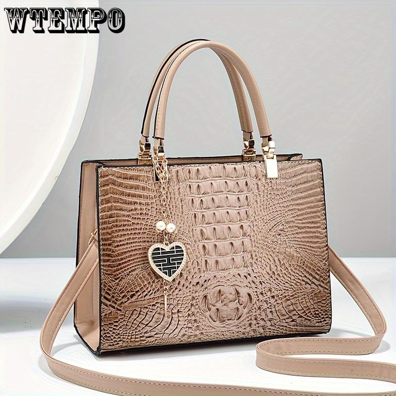 New Handbag With Crocodile Pattern, High Quality And Large Capacity Gift For Mom Crossbody Handbag Tote Bag