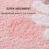 Inyahome Daisy Flower Bath Rugs Fluffy Soft Fiber Mat Non Slip Bathmat Plush Bathroom Rug for Bathroom Shower Room Floor Carpets