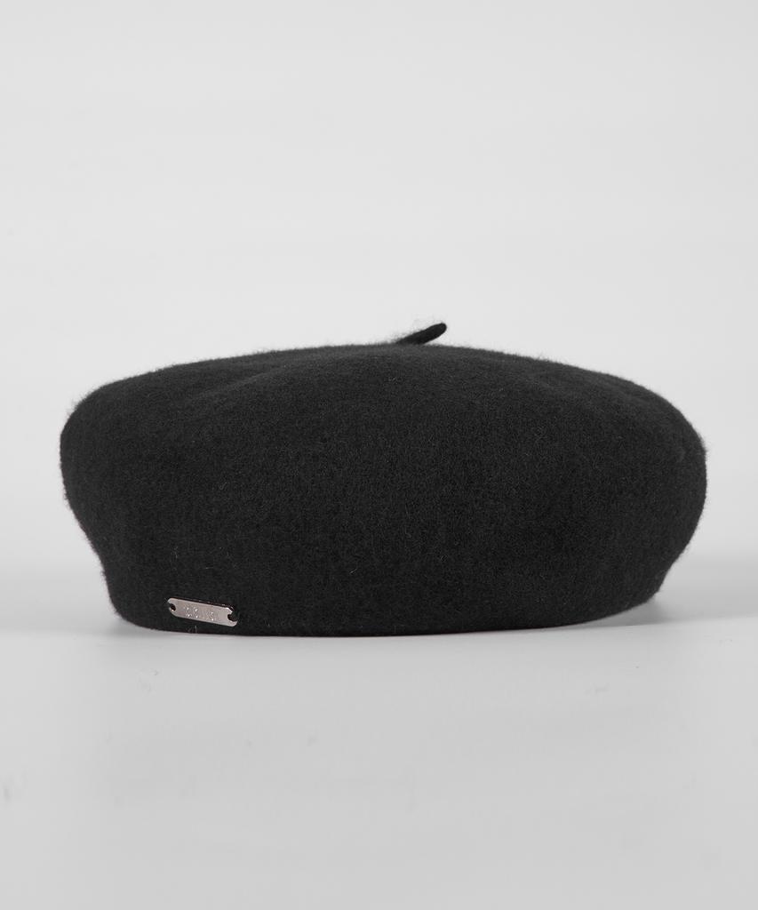 BELLOL Embroidered Wool Beret Charcoal