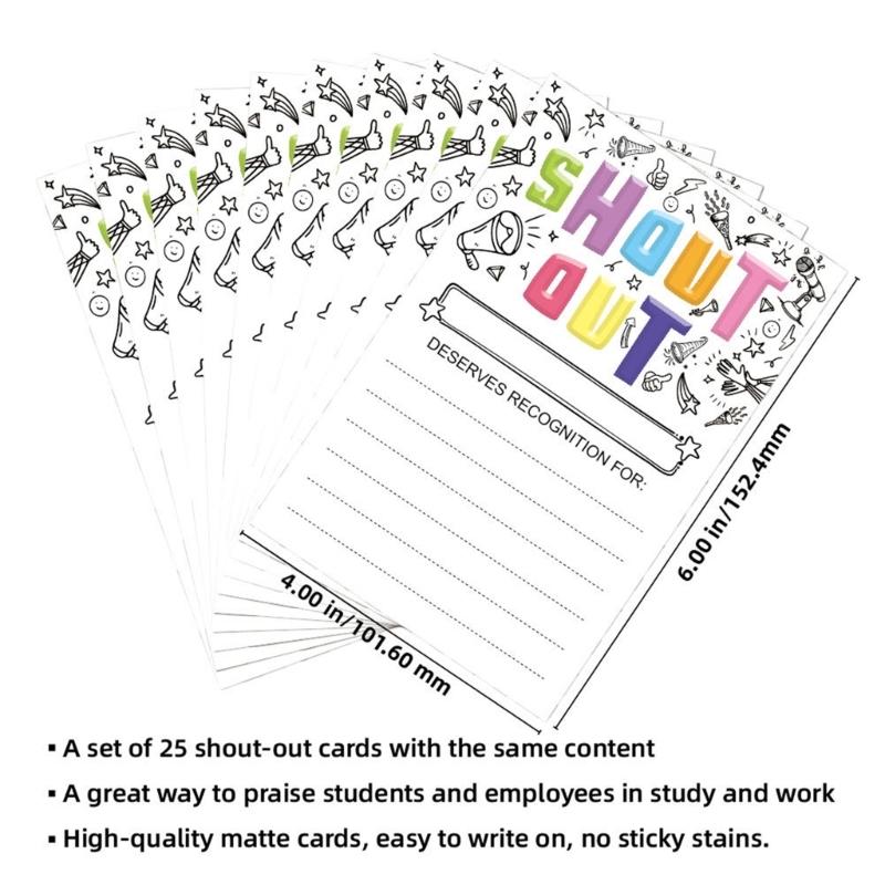 25 Sheets Shout Out Cards Student Appreciation Reward Cards For Student Teachers Employees Bulletin Board Display