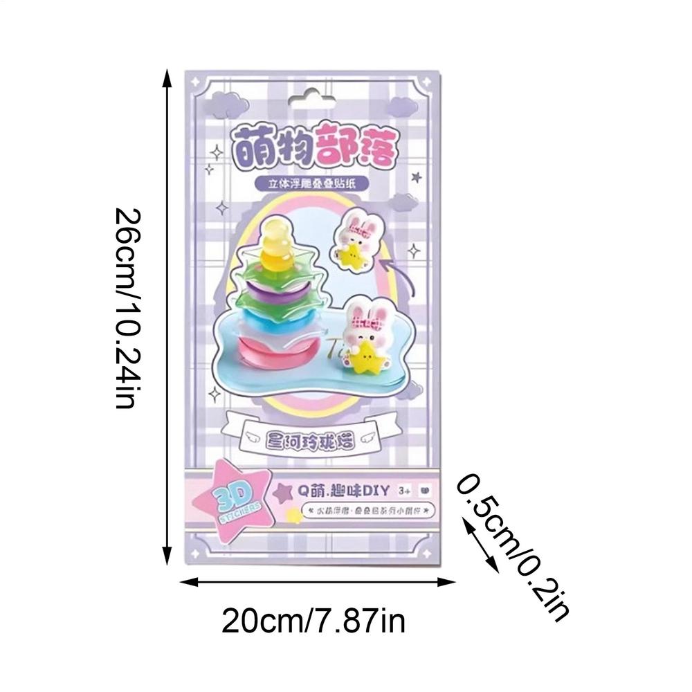 3D Stickers 4 Sheets Stackable Scene Building Decals Crystal Decorative Stickers for Home Workplace Desk Decoration