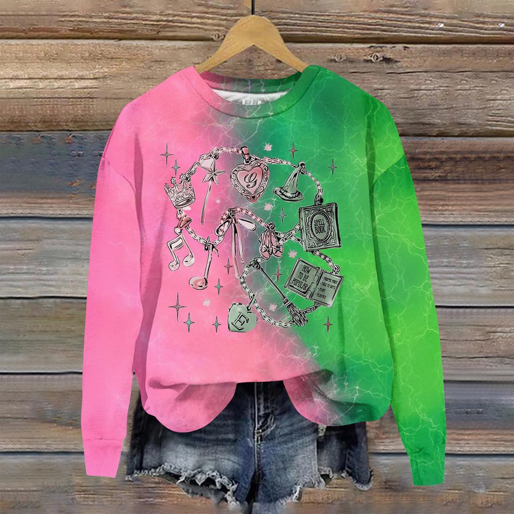 Women's Loose Comfortable Casual Fashionable Character Printing Round Neck Long Sleeved Sweatshirt