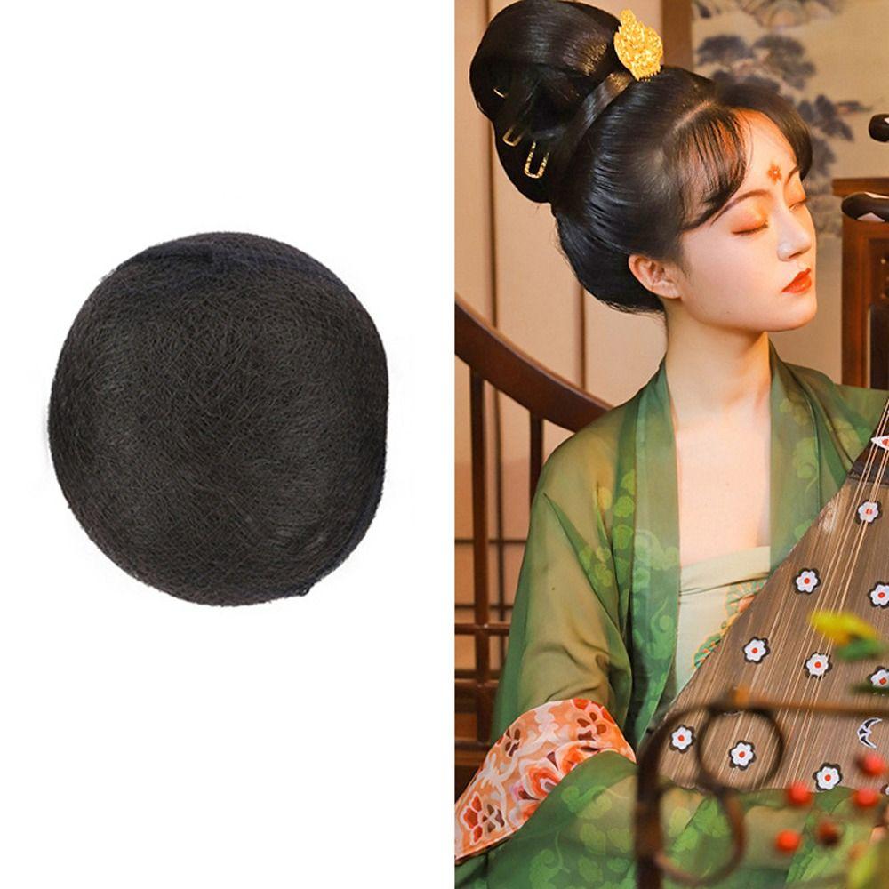 Ancient Girls Women Traditional Hanfu Hair Pads Cosplay Wig Fairy Wig Bag Retro Hair Chignon