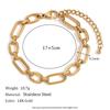 18K Gold-Plated Stainless Steel Paperclip and Rope Chain Bracelet for Women