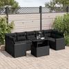 VidaXL Garden Lounge Set 8 Pcs with Cushions Black Braided Resin 3267145