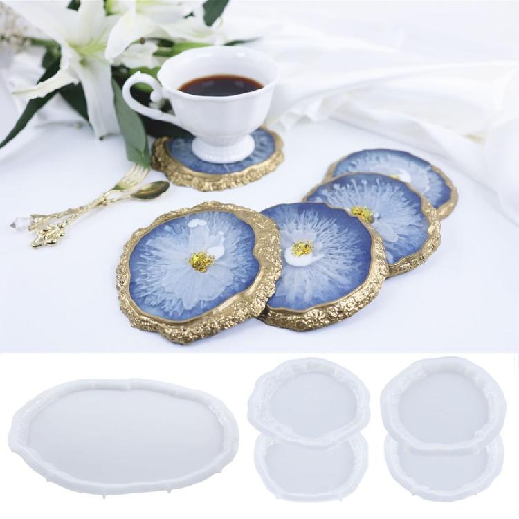 5Pcs Irregular-shaped Epoxy Silicone Molds Tray Casting Mould for DIY Casting