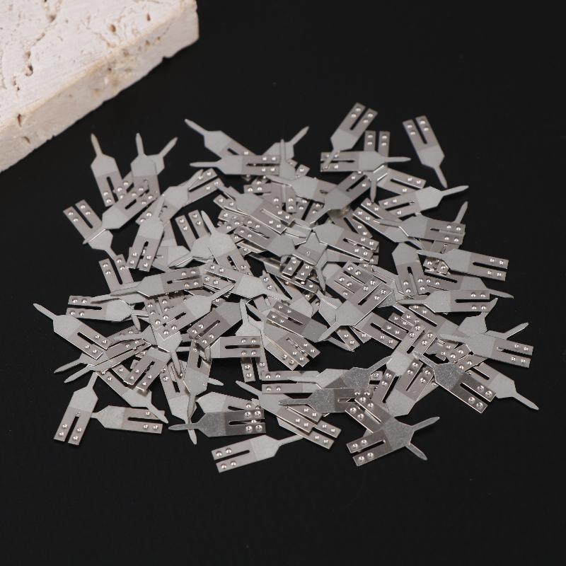 100Pcs Stainless Steel Battery Spot Welding Pads Positive And Negative Pole Connection Pads Battery Pins