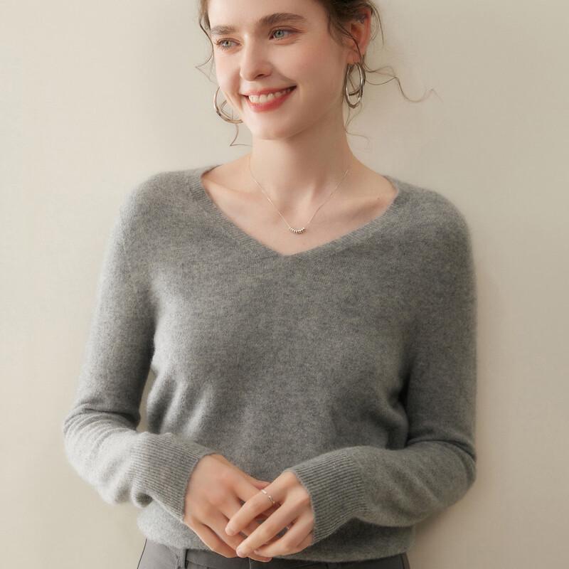 Women's V-Neck Cashmere Blend Sweater