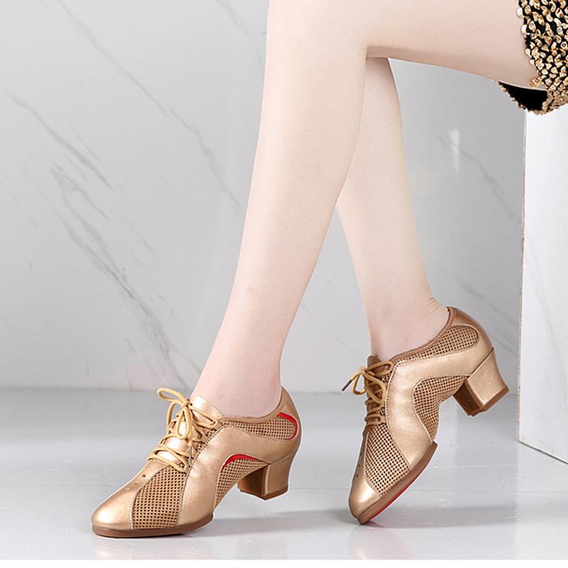 Scarpe da Ballo Latino da Donna Tango Salsa Rete Scarpe da Sala da Ballo Moderne Scarpe da Pratica per Insegnanti Tacco 3,5CM