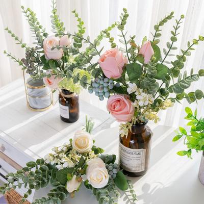 Bouquet Home Party Decor Artificial Fake Flowers Eucalyptus Leaf Plant Long Stem