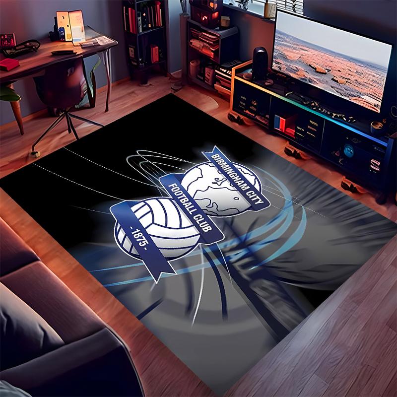 1pc BIRMINGHAM CITY LOGO Print Area Rug - Soft,Washable Non-Slip Indoor Mat for Office Chairs,Living Room,Home Office Decorative Rug