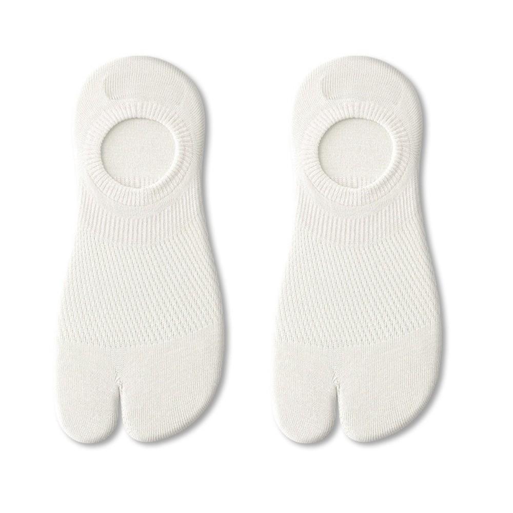 Cotton Invisible Tabi Socks Solid Color Two Toe Socks Fashion Split Toe Boat Socks  Female бежевый