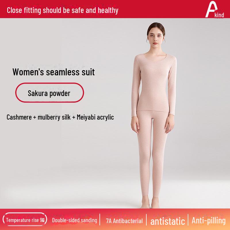 Unisexová německá kašmírová termoprádlová souprava: Hedvábím vylepšený, sametem podšitý, teplý oblek na podzim