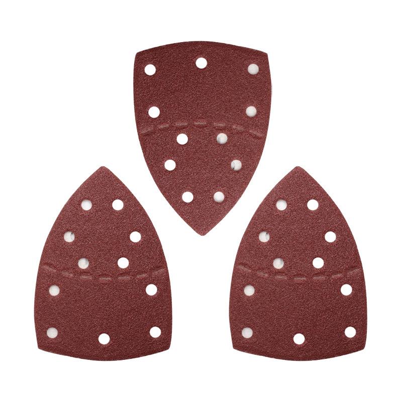 Triangle 11-Hole Detachable Palm-Sized Sandpaper, 152x105 mm, Iron Triangle Red Flocking Sheet