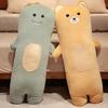 Cartoon Fox Puppy Long Throw Pillow Plush Toy Dinosaur Doll Girl Bed Sleeping Soothing Ragdoll Doll
