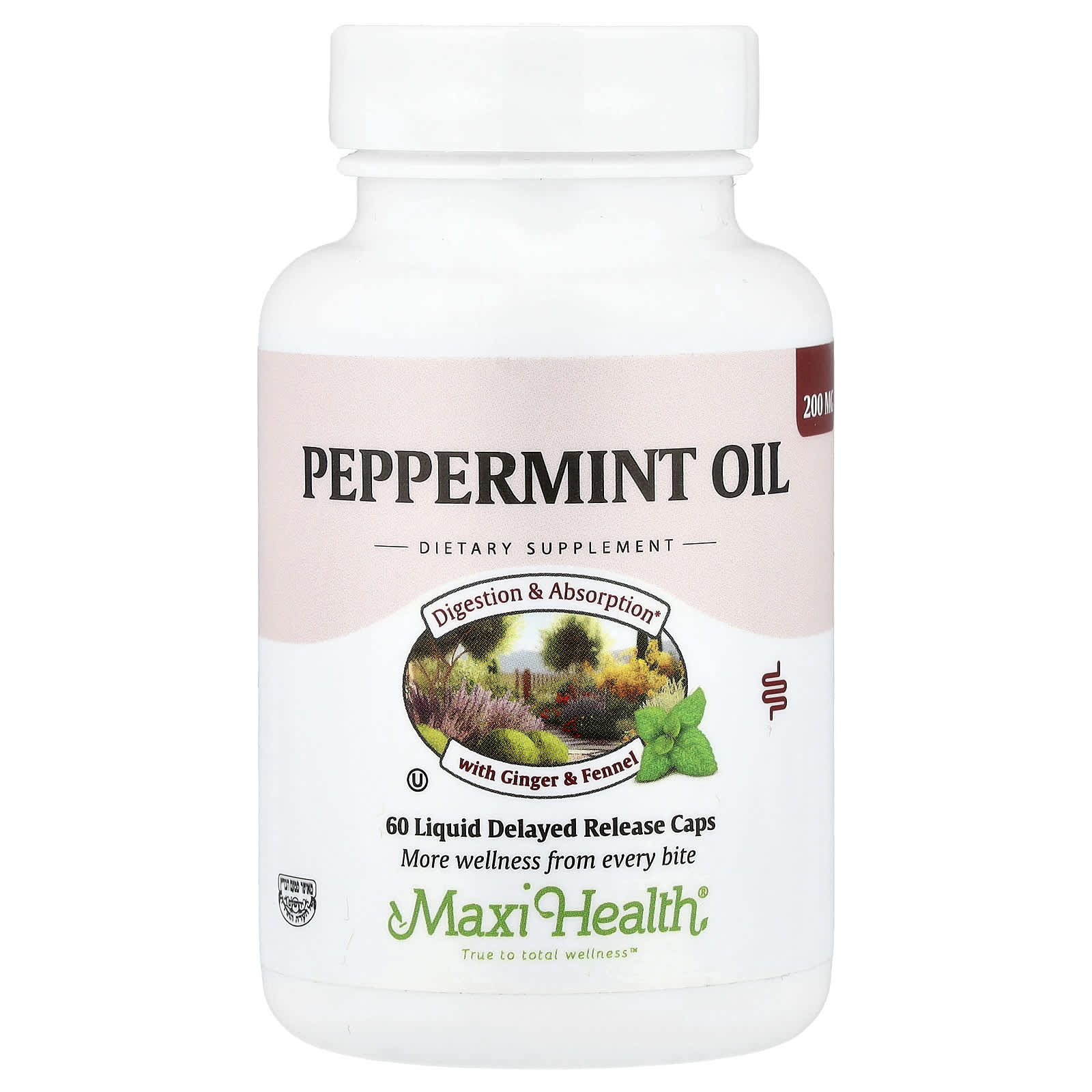 

Maxi Health, Peppermint Oil, Liquid Delayed-Release Capsules, 60 Capsules
