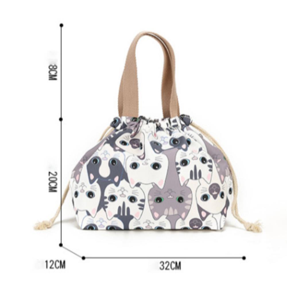 Cartoon Printing Lunch Bag Cute Storage Meal Bag New Handbag