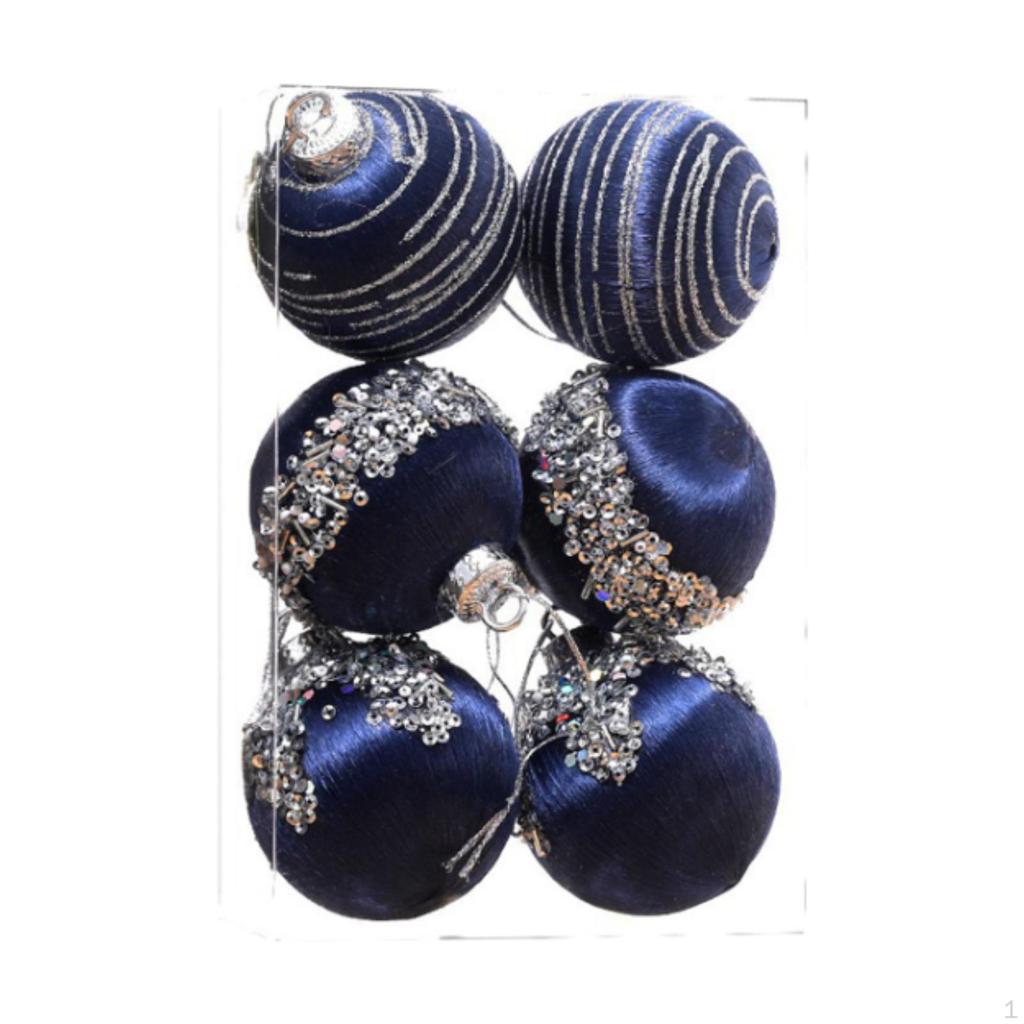 6Pcs Christmas Ball Ornaments Hanging Shatterproof Balls Decorative Bauble for