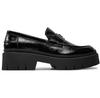 Women's Slip-ons HUGO Loafer Leather Chunky Sole and Stack Logo Detail Black 50538597