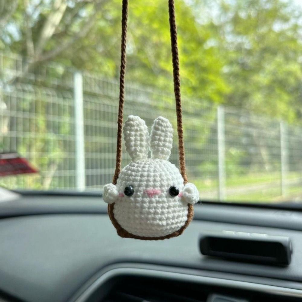 Handmade Knitted Hanging Decor Duck Chick Car Decoration Mini Knitting Ornament Birthday Gift