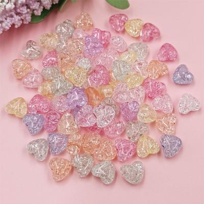 100 Stücke 9,8*11mm Für Schmuck Machen Riss Übergabe Handwerk Lose Perlen DIY Perlen Schmuck Zubehör Herz Form charms