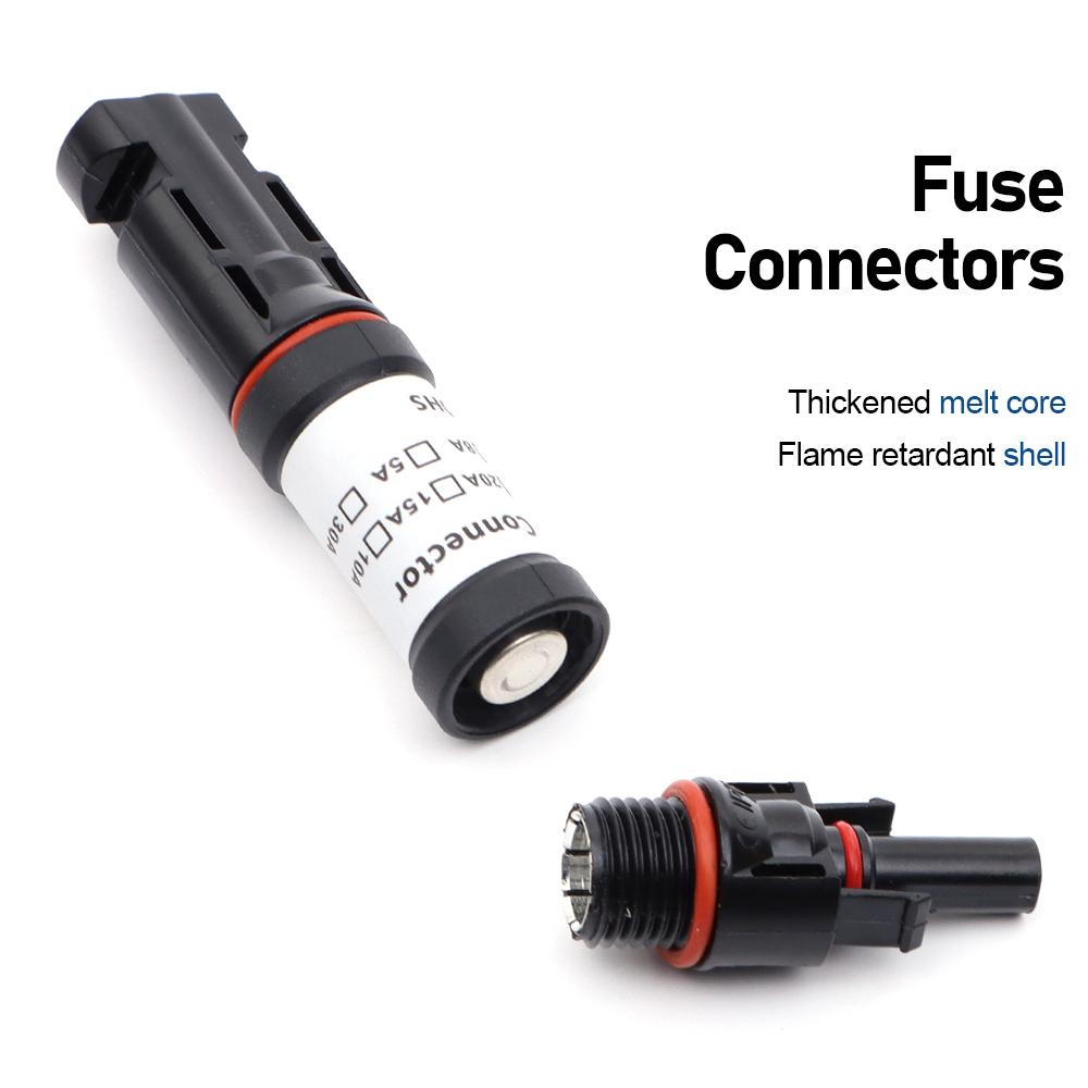 Solar Panel Photovoltaic Fuse Connectors 1000V DC 10A 15A 20A for Industrial & Commercial Solar Power Generation
