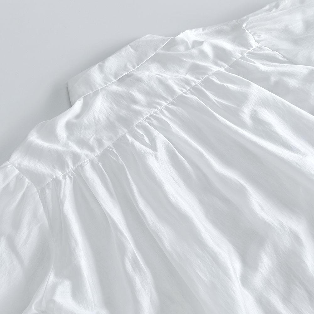 Spring High-End French Style Top Sexy Sheer Solid Color Women's Shirt Blouse Unique Elegant Lightweight