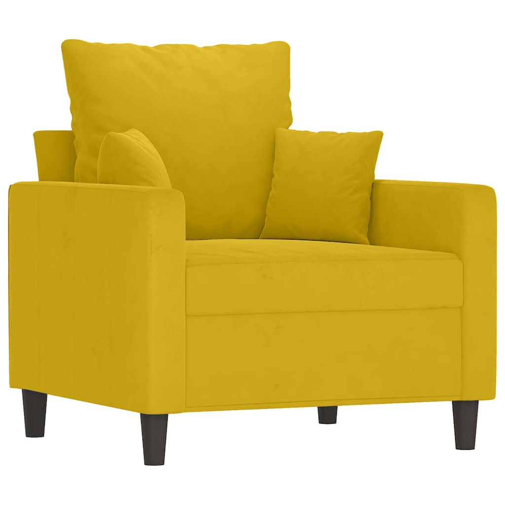 Vidaxl 4-Cz. Relaxation Set With Cushions, Yellow, Velvet