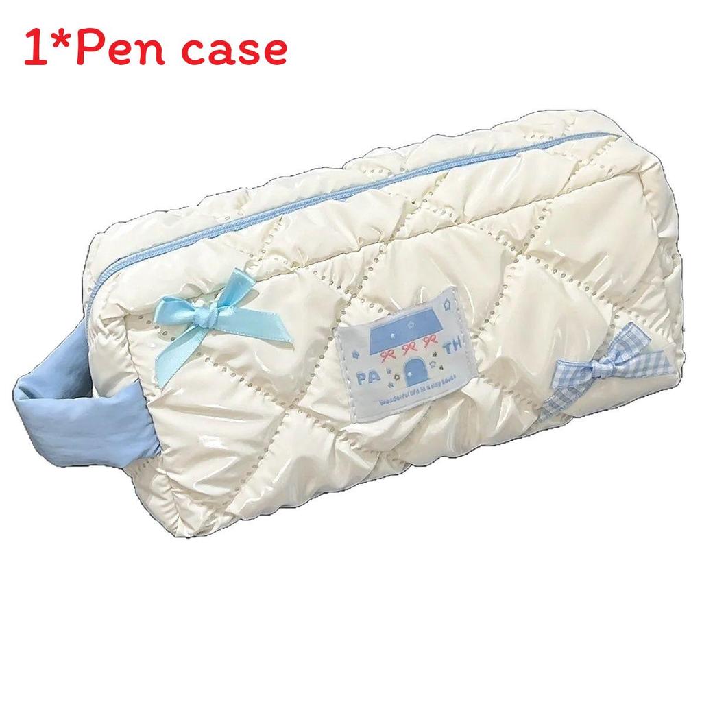 Korean Style Butterfly Bow Pencil Case With Large Capacity For Students And Girls
