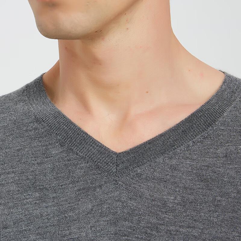 Hengyuanxiang Men's V-Neck Fine Cashmere Sweater