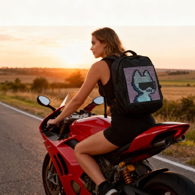 Led Backpacks Multifunctional Laptop Backpacks Motorcycle Backpacks with Led Display Fashion DIY Backpacks for Daily