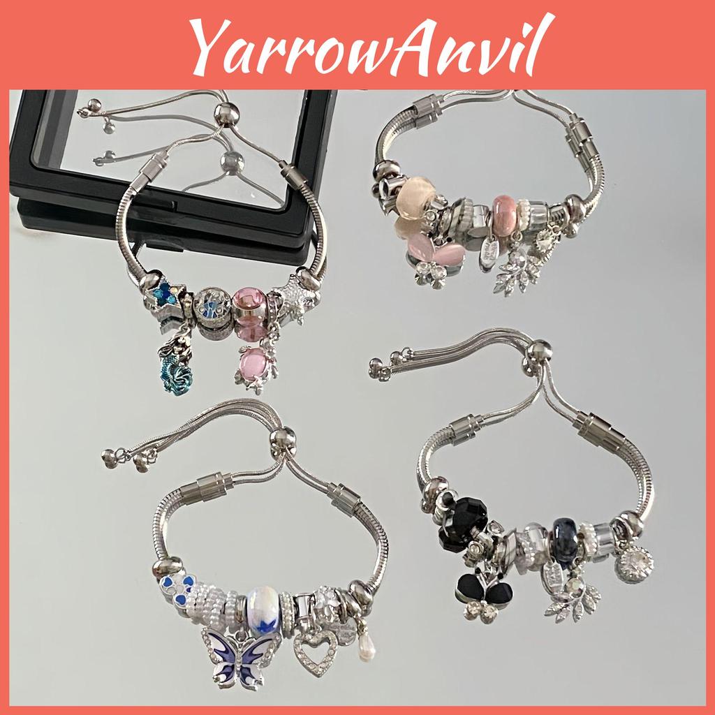 Stainless Steel Jewelry Bracelet With Butterfly Bow Design For Gift And Summer Wear