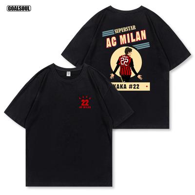 2025 KAKA T-shirt AC Milan 22 KAKA Football Fashion Brand American Retro Casual Heavy Cotton Short Sleeve