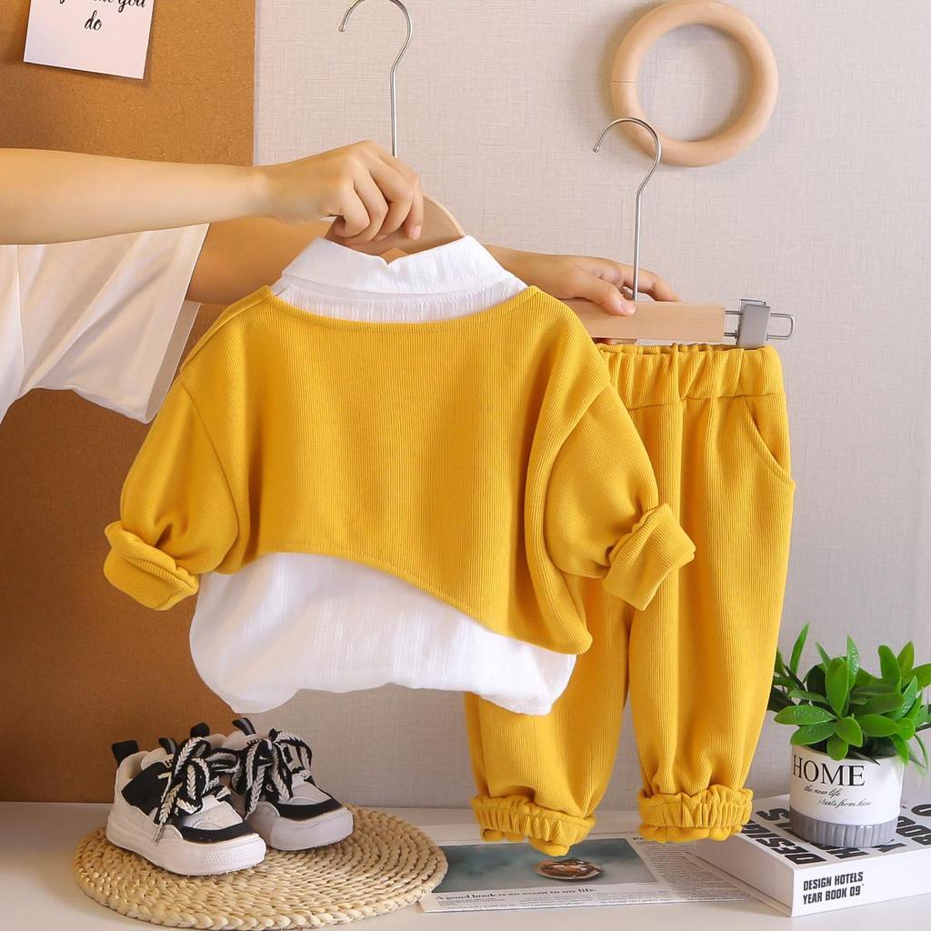 0-5-year-old girls' Long sleeved 3-piece set, Cute girl set, Cartoon printed clothes for baby Girls