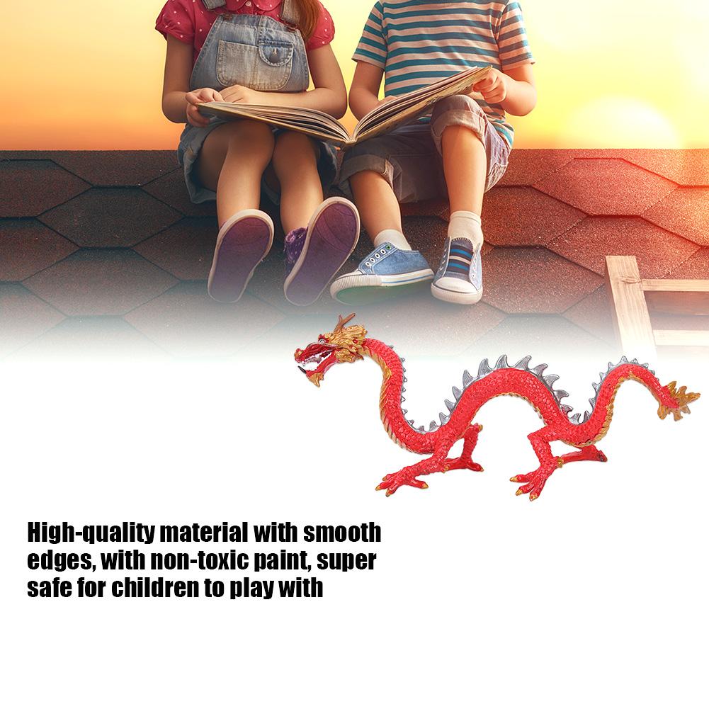 Dragon Shape Kids Children Simulation Fantasy Silicone Model Toy for Education Red