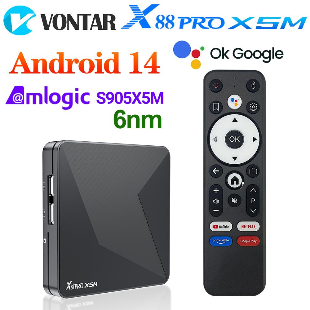 X88 Pro X5M TV Box Android14 Amlogic S905X5M Podpora 4K HDR Duální WiFi BT5.0 Set Top Box