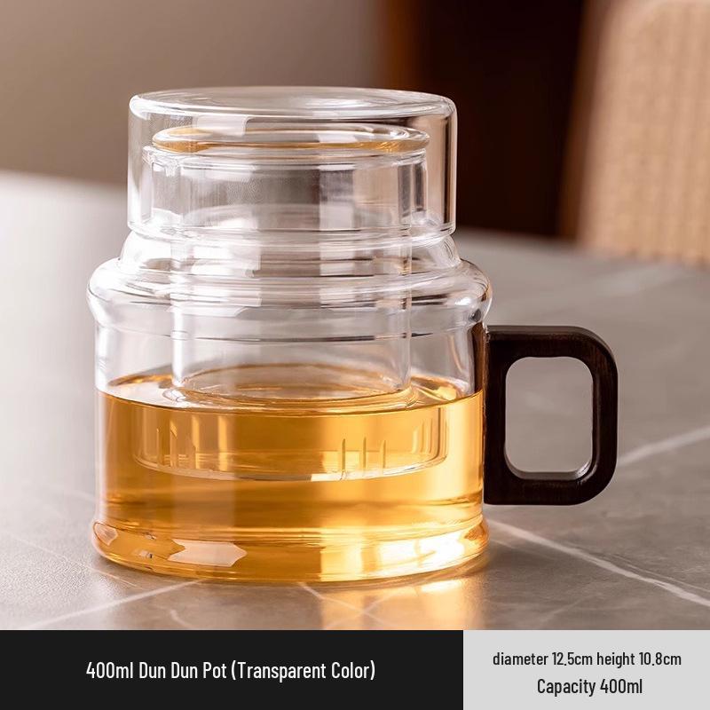 

Small Glass Tea Kettle with Water Separator, Ceramic Cooktop Compatible 400ml