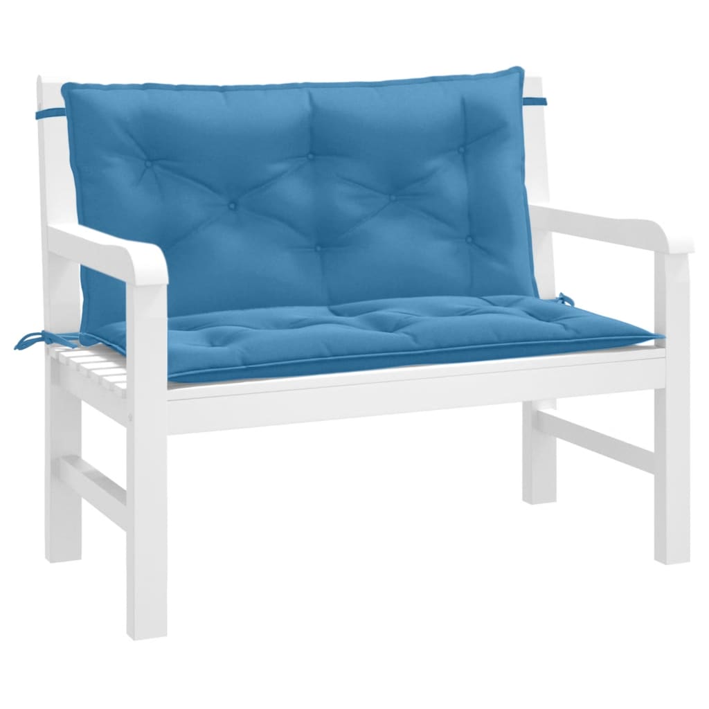 Garden Bench Cushions 2 Pcs Melange Blue 100x50x7 Cm Fabric