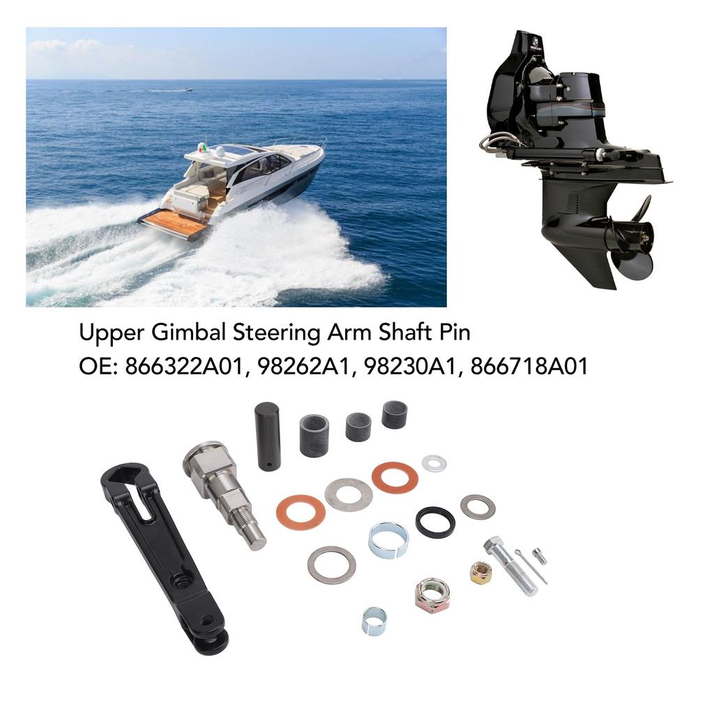 Upper Gimbal Steering Arm Shaft Pin Long Lasting Use 866322A01 for MerCruiser Bravo Alpha One Gen 2 866718A01 98230A1