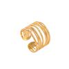 Trendy Women's Stainless Steel Open Ring, Multi-layer Intersecting Titanium Design, Non-fading