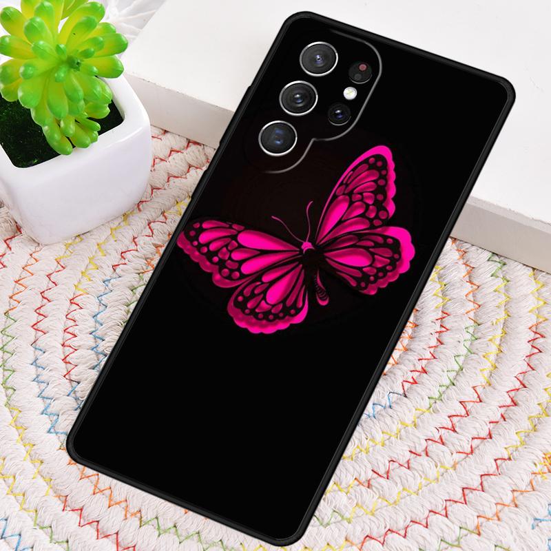 PRETTY NEON SPARKLY BUTTERFLIES Phone Case For Samsung Galaxy Note 10 Pro S26 S25 S24 S23 S22 Ultra Plus S21 FE S20 Cover