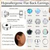 12 Pairs Stainless Steel Earrings Hypoallergenic 20G Medical Steel Cartilage Opal CZ Pearls Sleeping Earrings