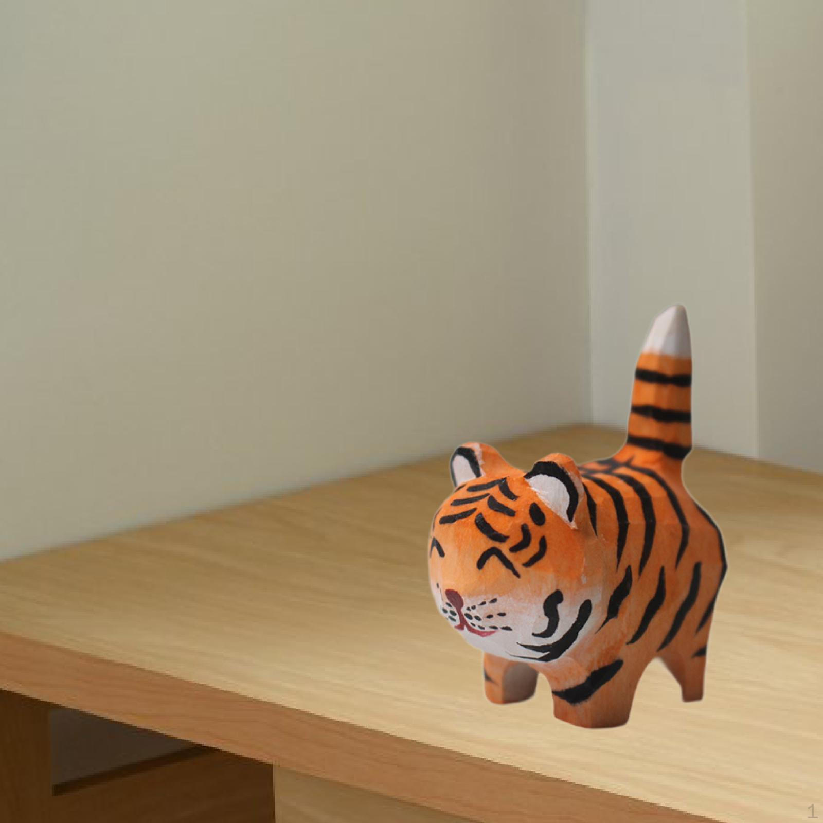 

Статуя животного, скульптура, подарки на день рождения, деревянный микропейзаж, миниатюрные украшения Tiger