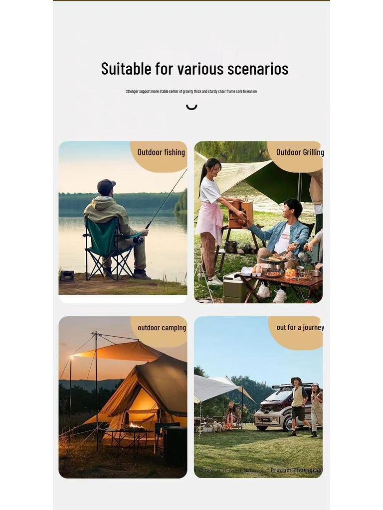 Portable Folding Outdoor Chair for Camping, Picnic, Party, BBQ, and Fishing
