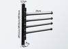 2-4 Swivel Towel Bars Wall Mounted Aluminum Black Bathroom Towel Rail Rack With Hooks Bathroom Towel Holder Fodable Towel Hanger