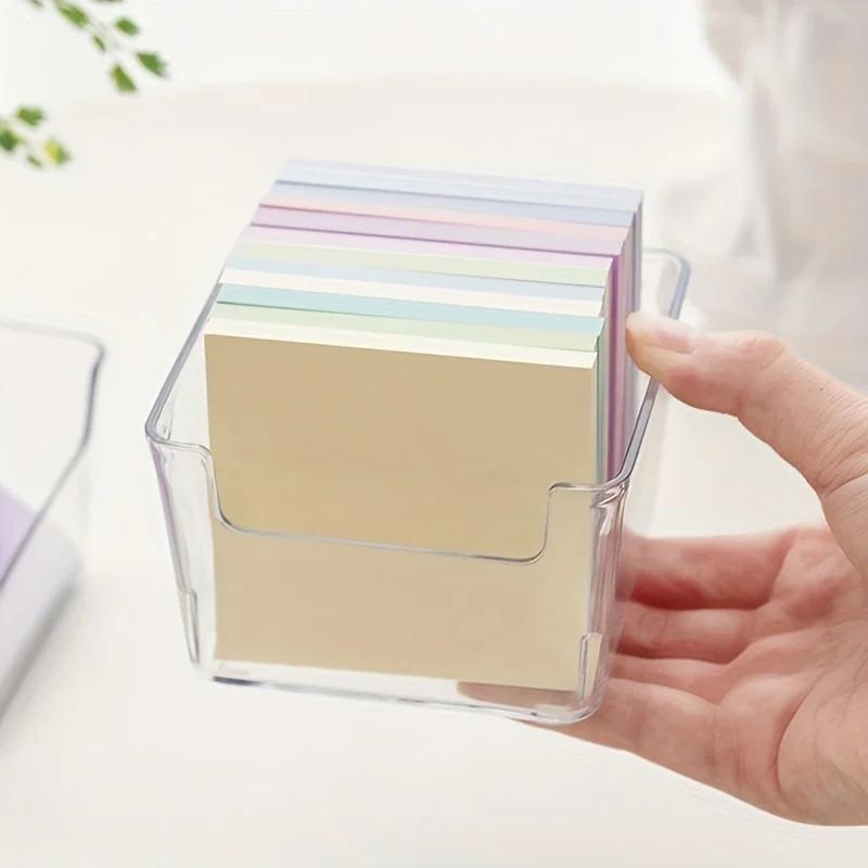 1 Stück Kompakte Klare Acryl Aufbewahrungsbox - Ideal für Haftnotizen, Münzen, Süßigkeiten, Schlüssel | Elegantes Design für Schreibtisch, Büro