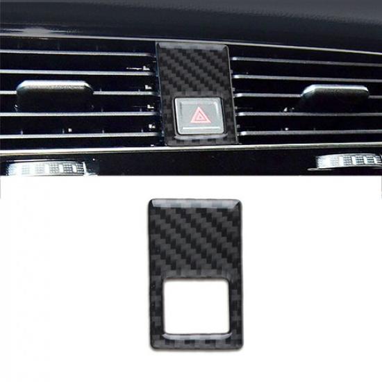 Luxury Carbon Fiber Car Front Warning Light Button Frame Cover For VW Golf 7 MK7