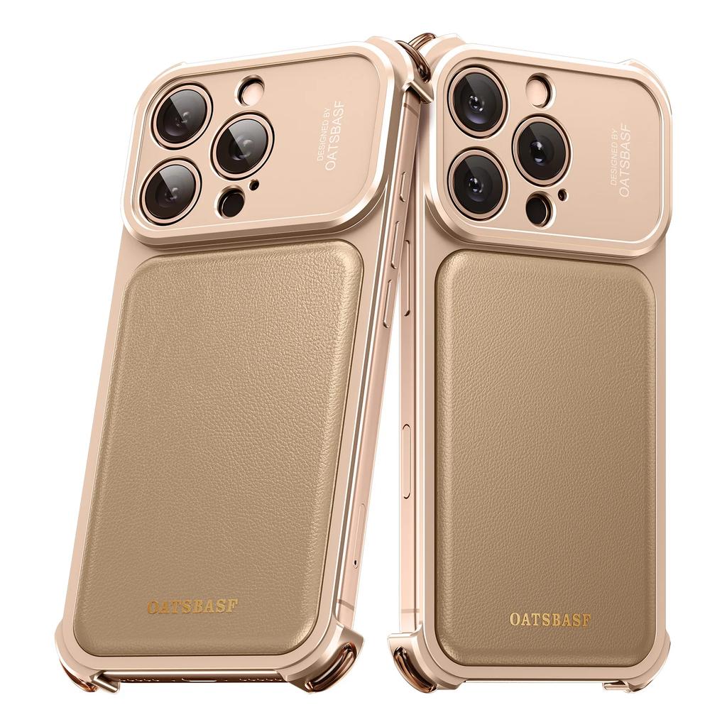 Premium Leather Case for iPhone 18 Pro Max 17 16 Pro Max for Magsafe Metal Frame Full Camera Protection Shock Phone Cover