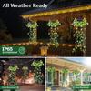 2pcs Solar Hanging Garden Lights, With LED Butterfly Hanging Ivy Vine Fake Leaves Decor IP65 Waterproof for Garden Wedding Decor