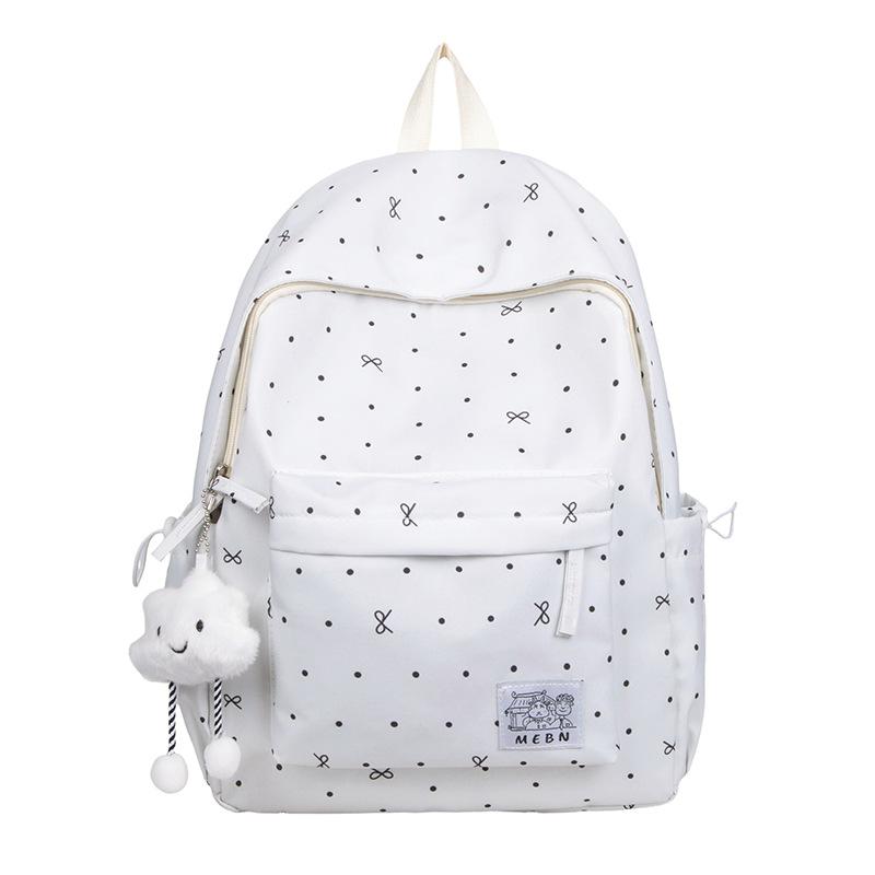 Schoolbag Japanese ins new high-value polka dot backpack junior high school students lightweight schoolbag large capacity small fresh backpack